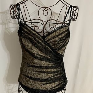Black Lace Crossover Surplice Camisole - NWT